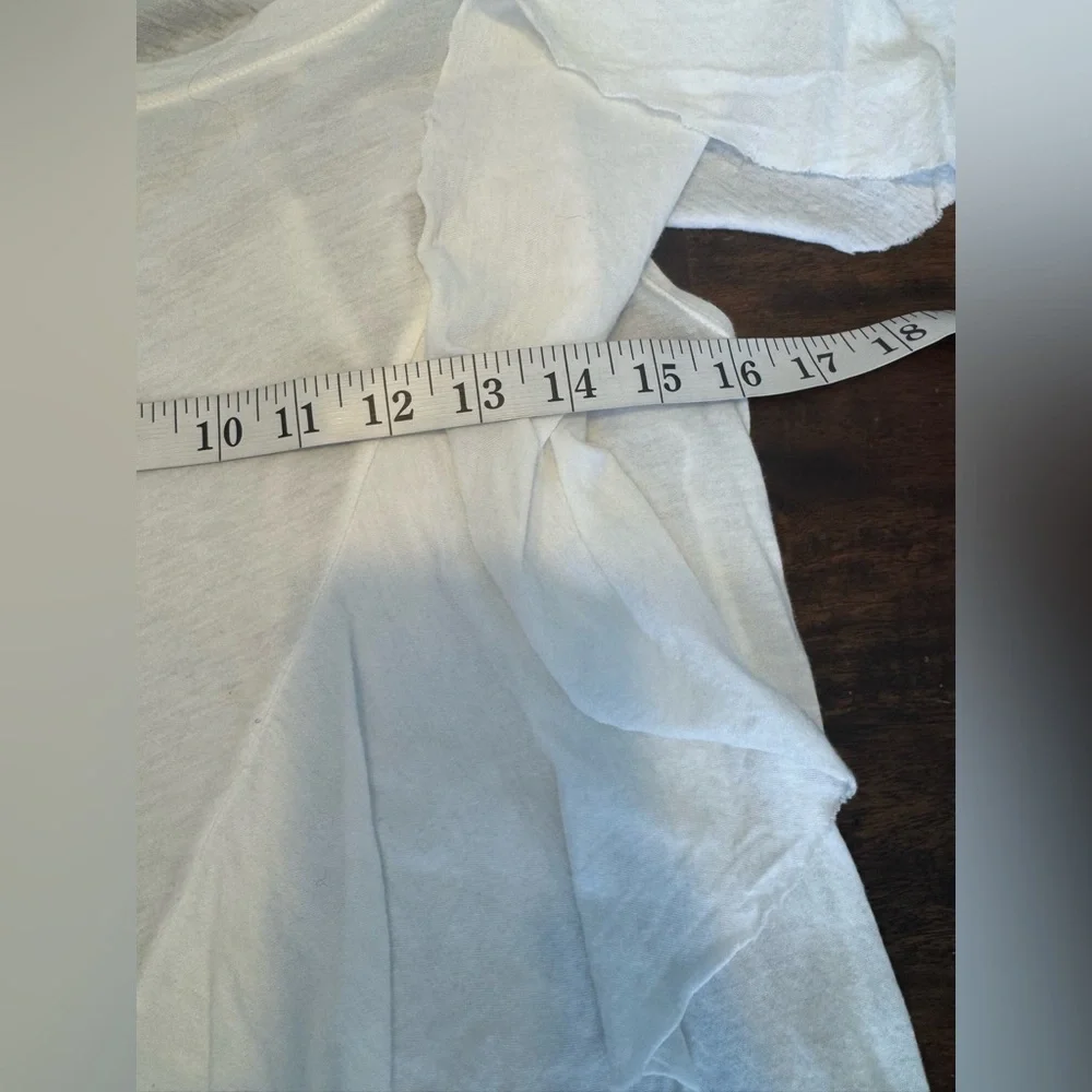 NWOT Splendid Vintage Whisper Asymmetrical Ruffle White Short Sleeve Top Sz S